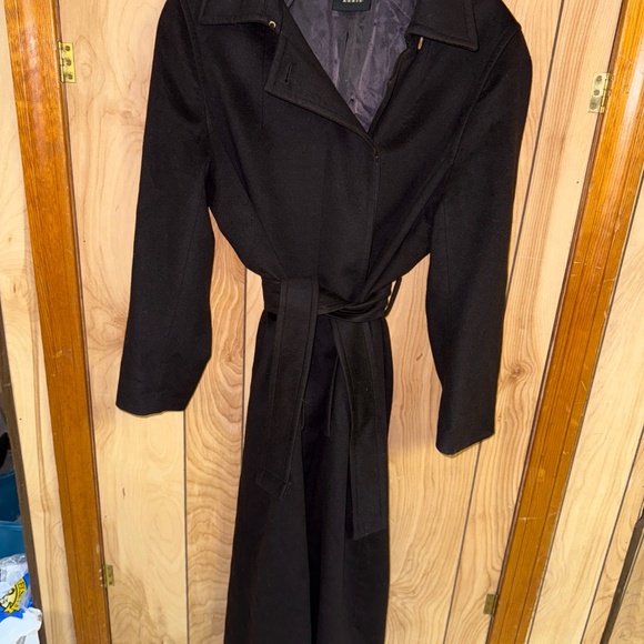 Akris Long Brown Belted Cashmere Coat - Picture 1 of 4